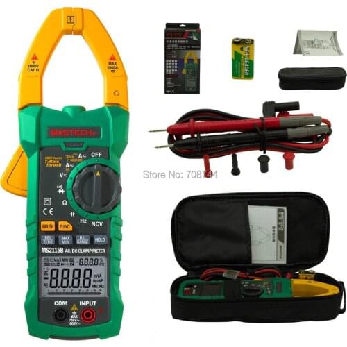 Digital Clamp Meter Multimeter MASTECH MS2115B DC AC Voltage Current Ohm Capacitance Frequency Tester with USB