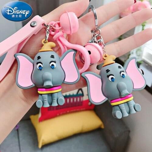 Disney Childrens Toy Cartoon Gray Flying Elephant Dumbo Doll and Girl Gift Key ring pendant Girls'Birthday Gifts 1pc