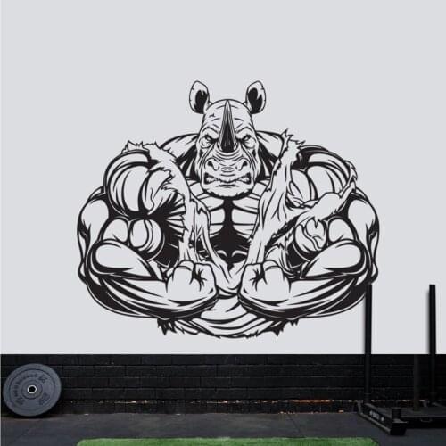 Fitness Decal Gym Gymnasium Sticker Body-building Posters Vinyl Wall Decals Mural Crossfit Decal Muscle Gym Sticker 1001