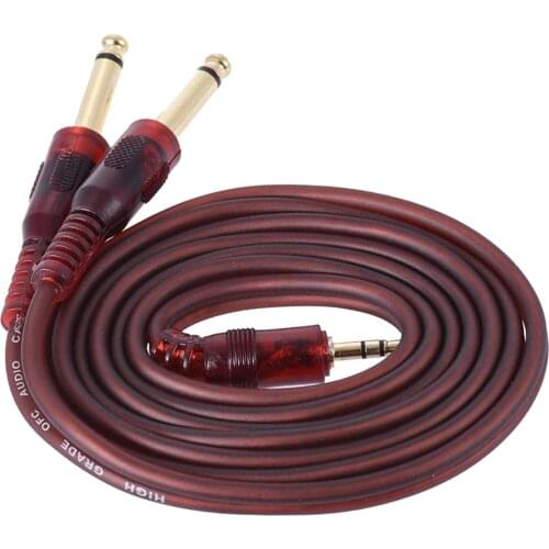 Guitar Cable 3.5mm to Two 6.35mm Plug Instrument Cable for Electric Guitar