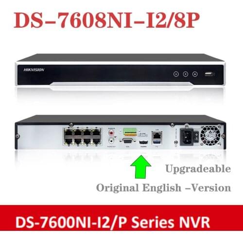 Original NVR DS-7608NI-I2/8P 8CH 8 POE NVR for POE Camera 12MP Max 2 SATA Network Video Recorder