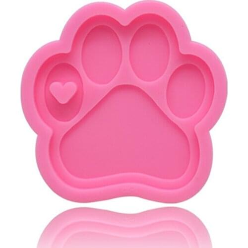 Crystal Epoxy Resin Mold Bear Paw Keychain Casting Silicone Mould DIY Craft Tool X7YC