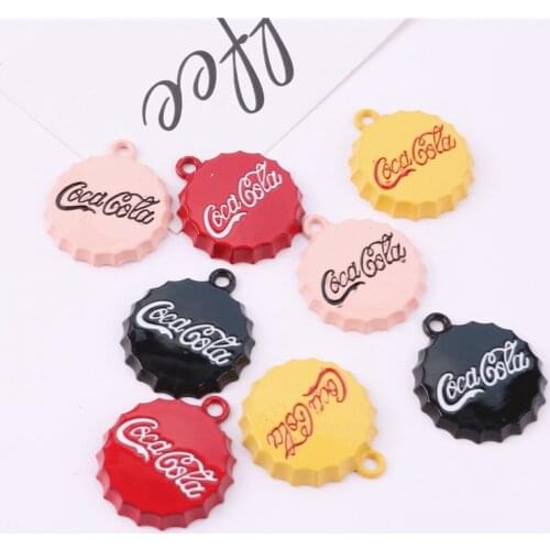 10pcs 25mm Creative Cute Simple Spray Paint Alloy Bottle Cap Charms DIY Making Earrings Necklace Jewelry Accessories
