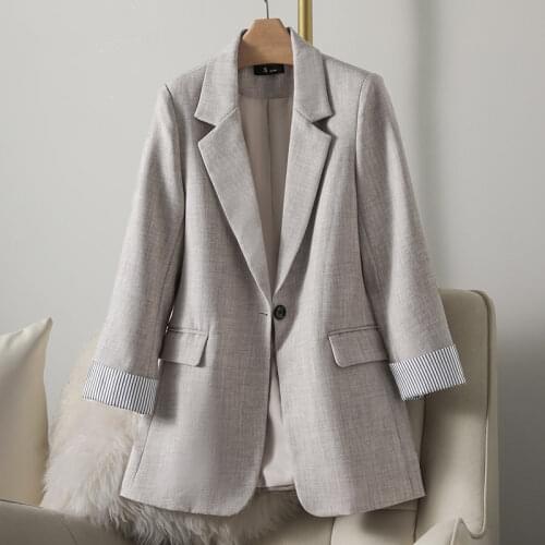 Korean autumn sports jacket womens oversized clothing Plaid sports jacket office womens jacket spring oversized clothing