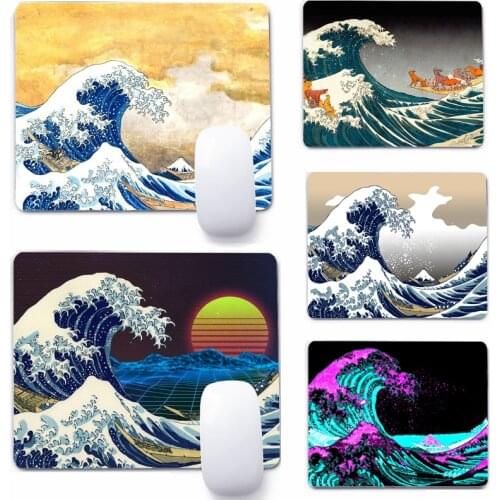 Japan Wave Aesthetic 22x18cm Mouse Pad Computer Small Mouse Non-slip Pad Desktop Keyboard Pad Office Mouse Mat