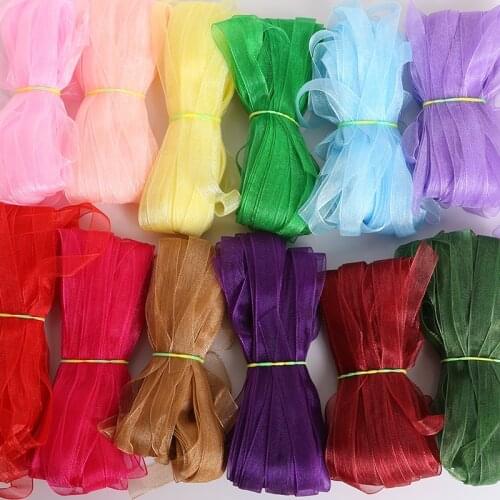 Organza Ribbon 10 mm 20Yard Apparel Sewing Tape Accessory Chiffon Fabric Ribbons Gift Wrapping Wedding Scrapbooking Roll