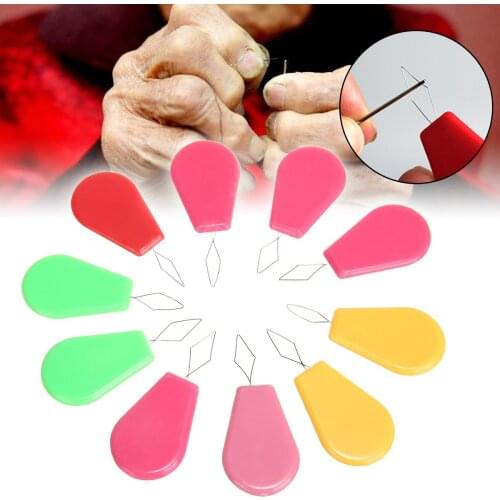 Mayitr 10pcs New Bow Wire Needle Threader Hand Machine Sewing Stitch DIY Insertion Tool