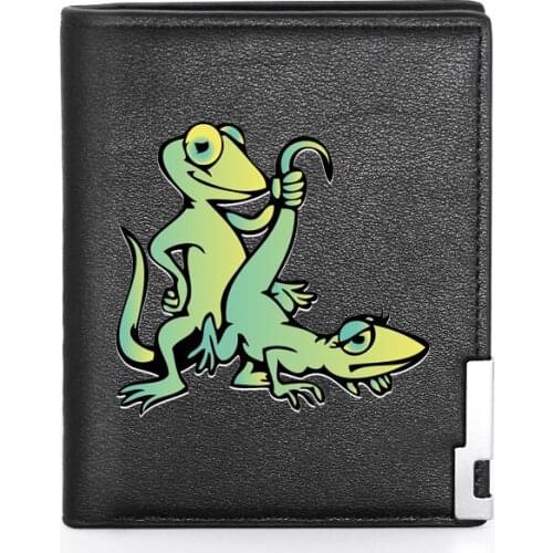 Funny Frog Printing Mens Wallet Leather Purse For Men Credit Card Holder Short Slim Money Bags