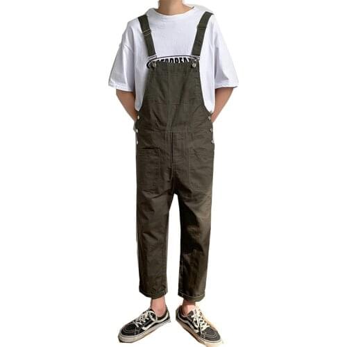 2020 summer new mens overalls loose overalls one-piece casual pants men and women couple suspenders