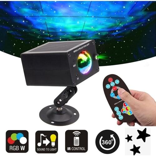 Novelty LED Star Projector Night Light Starry Sky Ocean Projector Bedroom 360 Rotating Laser Voice Control Colorful Galaxy Lamp