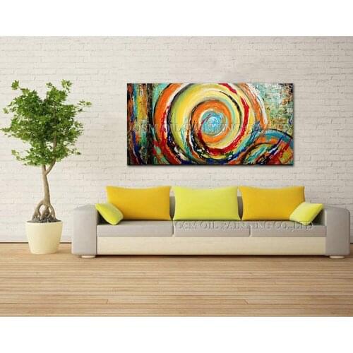 New Arrived High Quality Fashion Colors Abstract Round Oil Painting for Wall Decoration Abstract Modern Art Canvas Painting