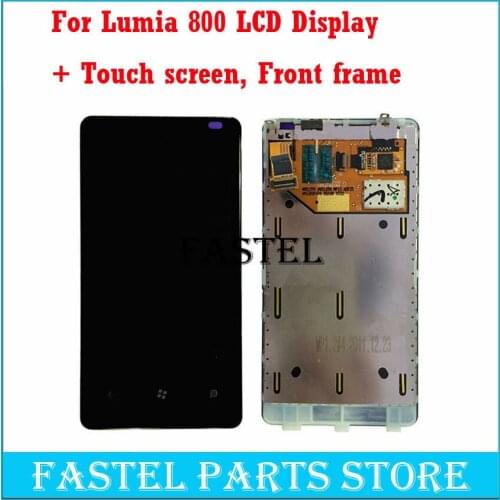 For Nokia lumia 800 New Original LCD display + touch screen Full Complete Set with Frame with touch digitizer screen Free tools