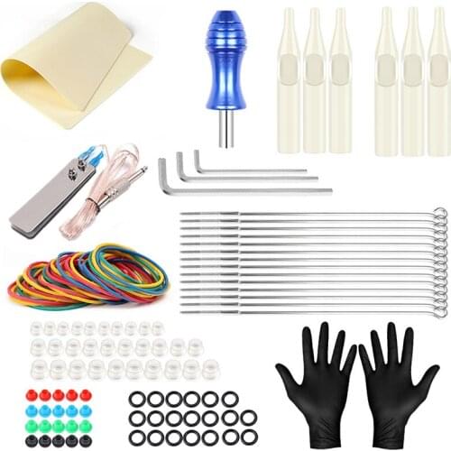 Professional Tattoo Assortment Kit 2 Machine Power Supply With Needles Grip Tips Color Inks For Beginner Starter