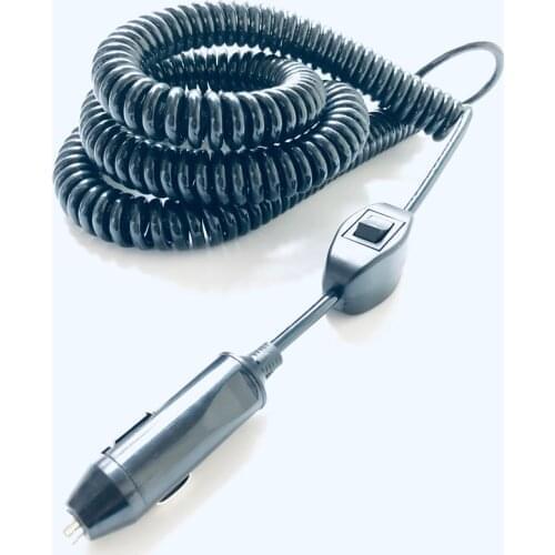 High quality spring spiral cable 2 core black telescopic power cord stretchable wire with On/Off switch for Led work light bar