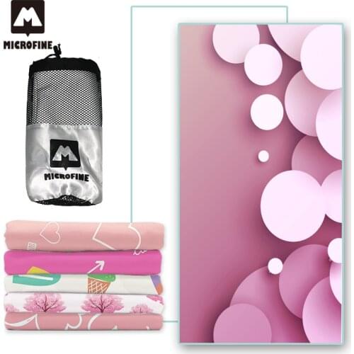 Microfine Beach Towe PINK Microfiber Towel Sport Travel Women Gym Towel