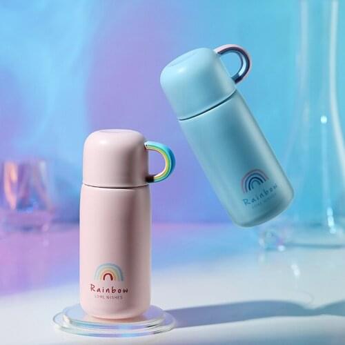 Cute Water Cup Stainless Steel Coffee Tumbler Travel Mug Fashion Thermos Mug Colors Tea Insulated Bottle Vacuum Flask