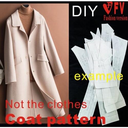 Mid-length double-sided cashmere coat pattern 1:1 physical design clothing cutting drawing BFY-302