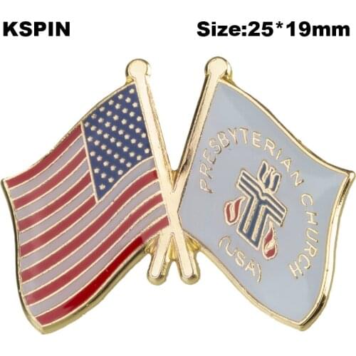 U.S.A & Presbyterian Friendship Natinal Lapel Pins Flag Lapel Pins Country Flag Badge Flag Badge Brooch XY0659