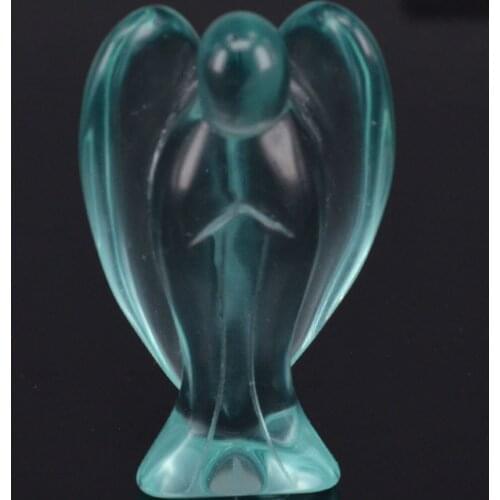 3inch Ocean Blue Obsidian Gemstone Carving Angel Lucky Crafts Figurine Chakra Healing Reiki Feng Shui Stone