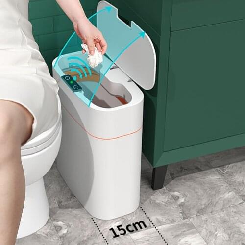 Smart Induction Trash Can Automatic Dustbin Bucket Garbage Bathroom for Kitchen Electric Type Touch Trash Bin Paper Basket