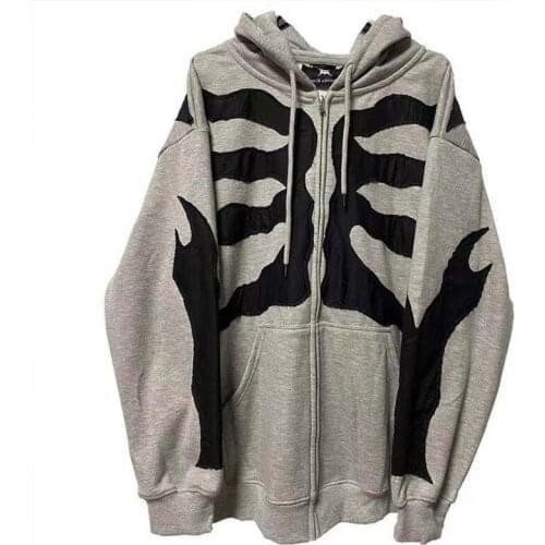 2021 Gothic Plus Size Hoodies Women Fashion Vintage Ins Irregular Printing Long Sleeve New Harajuku Teens Sweatshirt Y2k Clothes