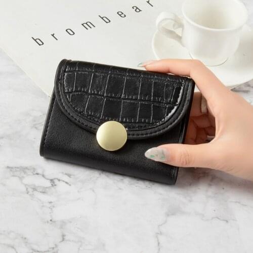 Women Small Wallets Short Crocodile Pattern Purses for Ladies Buckle Mini Coin Pockets Card Holder with Hasp carteras para mujer