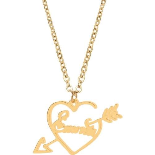 Customized Name Heart Necklace For Women Stainless Steel Initial Letter Chain Choker Necklace Jewelry Gift