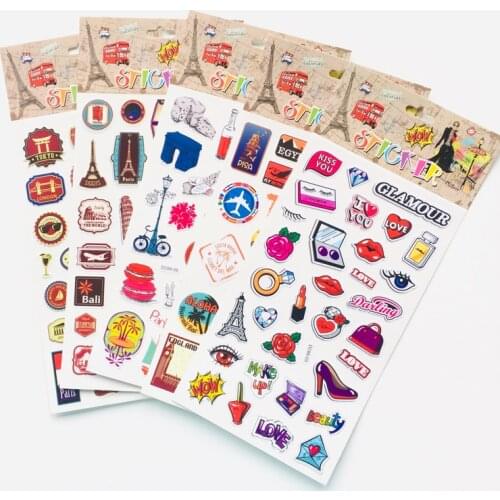 1 Sheet Stylish Travel World Country Decorative Stickers Notebook Computer Decor