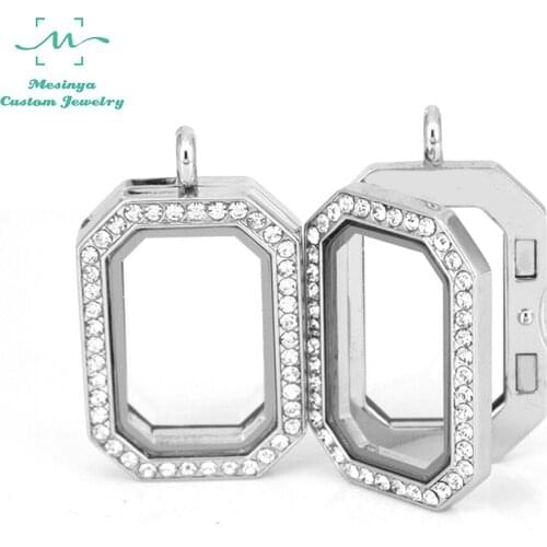 10 pcs clear crystal oxtagon glass locket for floating charms keepsake mothers xmas gift