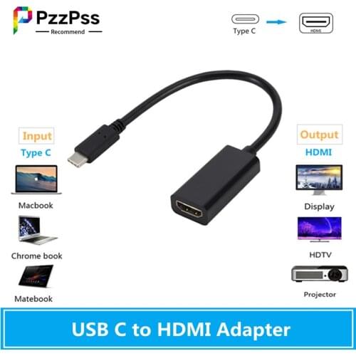 PzzPss USB 3.1 to HDMI cable adapter 4K 30HZ USB Type C to HDMI Adapter Male to Female Converter for PC Computer TV Display HDTV
