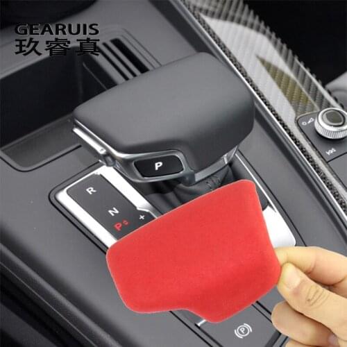 Car Styling Suede leather Interior Gear Shifter Cover Protector Trim decoration Auto Sticker For Audi A4 B9 A5 Q7 Q5 accessories