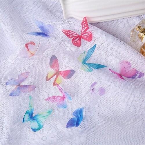 20/50pcs Retro Artificial Silk Butterfly Piece Diy Making Headdress Wreath Accessories Party Wedding Home Wall Decoration