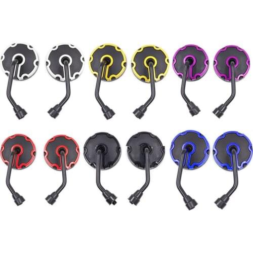 Motorcycle 2.46" Round Handle Bar End Rear view Side Mirrors For Street Bikes