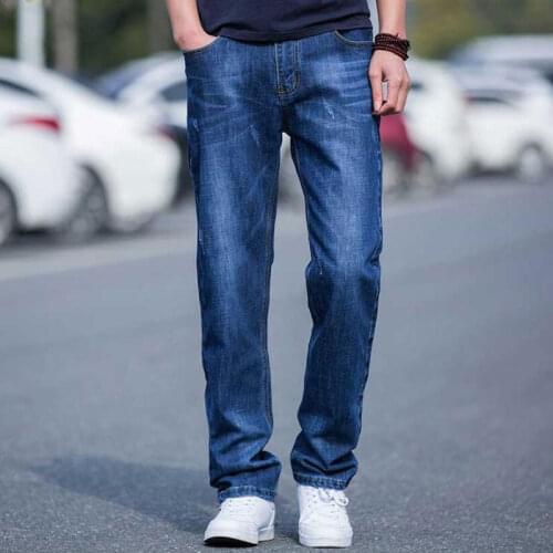 Jeans Men Autumn New Mens Jeans Mens Loose Large Size Wild Straight Pants Elastic Casual Cowboy Pants More Sizes 29-40 42
