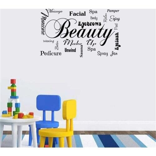 Elegant Design Wall Stickers Beauty Spa Eyelash Salon Wall Decal For Beauty Salon Relaxation Quote Vinyl Mural DW11063