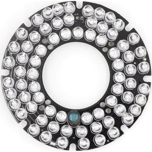 Hybrid Beam Angle CCTV Camera infrared light 72 Grain 850nm IR LED board for Surveillance cameras night vision diameter 77mm