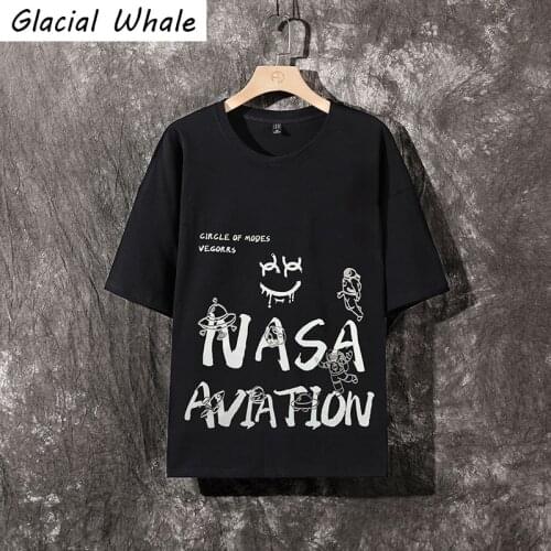 GlacialWhale Mens T-shirt Men 2021 Hip Hop Tops Graphic Cotton T-shirts Japanese Streetwear Harajuku Oversized T Shirt For Men