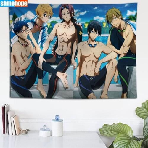 Custom Free Swim Club tapestry wall hanging tapestry home decoration rectangle bedroom wall art tapestry 140X250cm