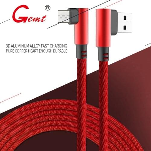 Double Elbow Usb Cable Type c 90 Degree Braided Usb Data Cable 2.4A Fast Charge Type-c Usb Cable With Light Fashion High Quality