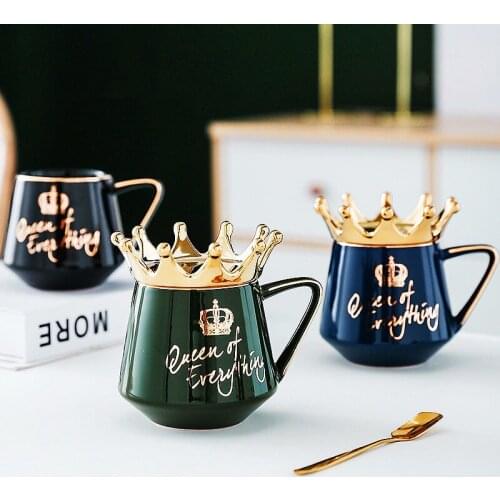 Creative Crown Theme Milk Coffee Mugs Cartoon Crown Mugs Cup Kitchen Tool Halloween Christmas Gift For Girlfriend Kids Tazas