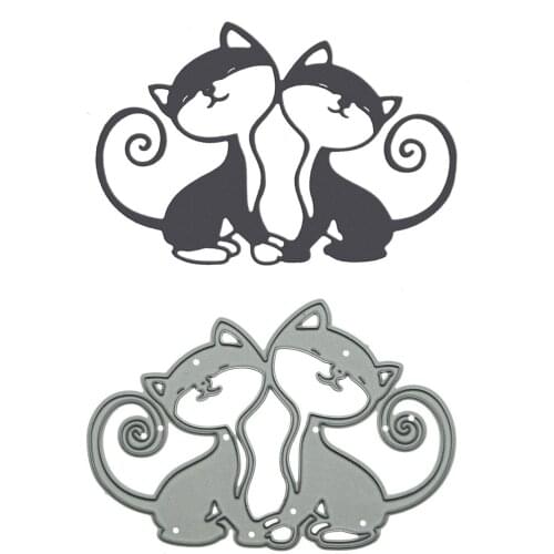 Cute Cartoon Style Cats Pattern Metal Cutting Dies For Scrapbooking Decorating Paper Craft Knife Cutter Mold