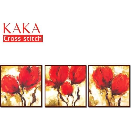 Cross stitch kits,Embroidery needlework sets with printed pattern,11CT-canvas for Home Decor Painting,Flowers Full NCKF040