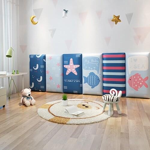 Wall Cushion Wall Decoration Kindergarten Pillar Anti-collision Wall Sticker Bedside Soft Bag Foam Wall Sticker For kids Room Be