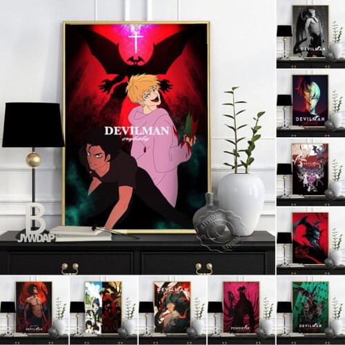 Anime Devilman Crybaby Poster, Japanese Manga Wall Art, Devilman Crybaby Wall Stickers, Cartoon Role Print Art, Kids Room Gift