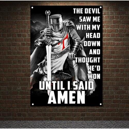 Ancient Combat Legion Posters Wall Hanging Military Art Knights Templar Armor Banners Flag Canvas Painting Background Wall Decor