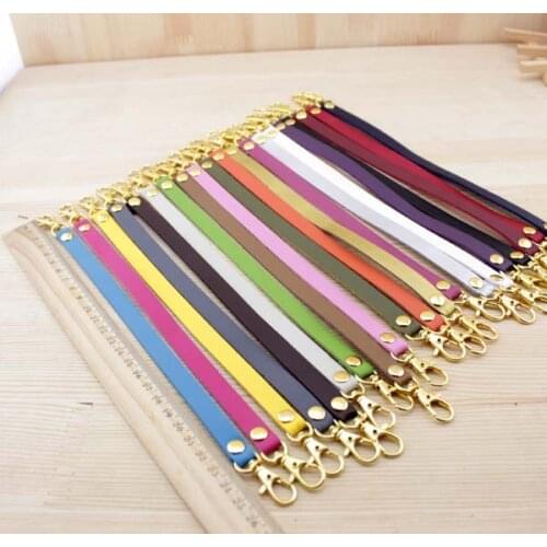 Microfiber PU leather handle belt double-end Hook Lobster clasp handmade DIY bag strap accessories 26CM