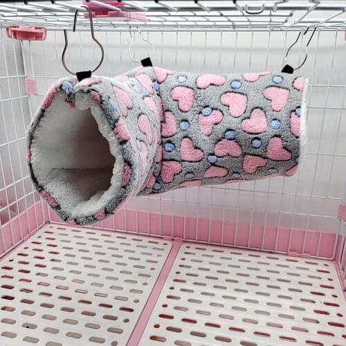 Warm Hamster Hammock Hanging Bed House Winter Small Animal Squirrel Guinea Pig Double-layer Plush Cotton Nest Pet Supplies