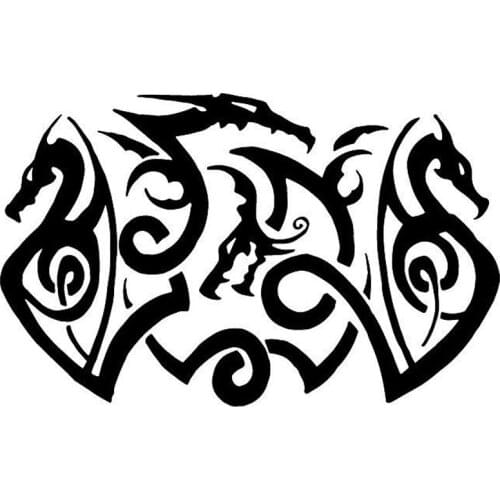 18cm*11.3cm Tribal Dragon Vinyl Car-Styling Motorcycle Car Stickers Decals Black/Silver S6-3063