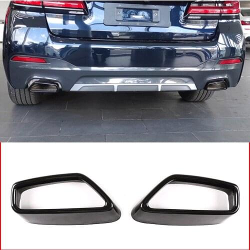 For 2018-2021 BMW 5 Series G30 G38 stainless steel car tail throat exhaust pipe decorative frame cover sticker exterior parts