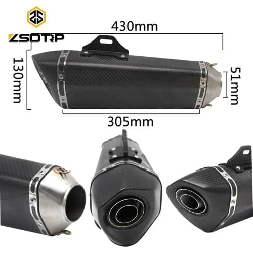 ZSDTRP Motorcycle For Honda CBR1000 Carbon Fiber Exhaust Pipe Muffler Slip On Exhaust With DB Killer Yamaha MT03 TMAX530